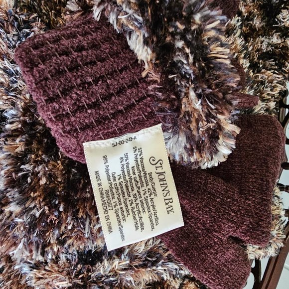 3pc Faux Fur Cozy Fall & Winter Toboggan Set, Soft & Fuzzy Scarf, Hat, & Gloves - Picture 7 of 7